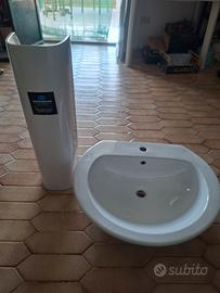lavandino con  colonna bagno in ceramica nuovo