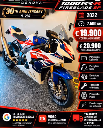Honda CBR 1000 RR 30TH ANNIVERSARY 7500 KM PREZZO 