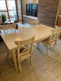 INGATORP Tavolo allungabile + SET 4 sedie INGOLF