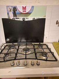 piano cottura 5 fuochi con coperchio