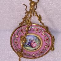 Raro porta orologi e anelli in metallo e smalto