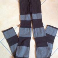 Leggings collant moda a righe tinte marrone