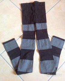 Leggings collant moda a righe tinte marrone
