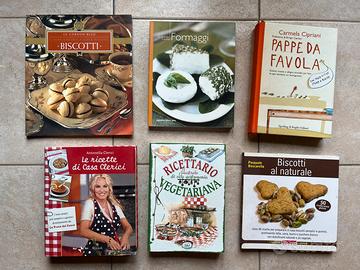 Stock n. 6 libri di cucina, ricette e gastronomia