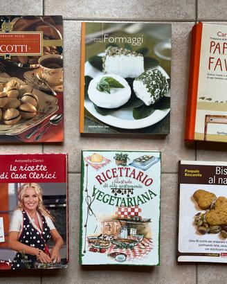 Stock n. 6 libri di cucina, ricette e gastronomia