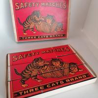Three Cats Brand Safety Matches gioco Vintage 