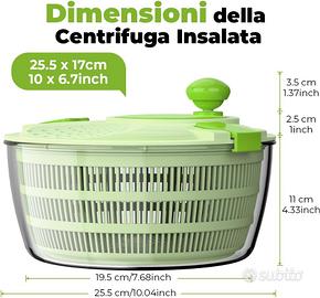 Centrifuga x insalata/verdure Grande capacità 4,5L