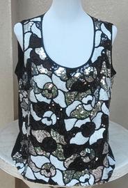 Top Sartoriale Senza Maniche con Paillettes - Larg