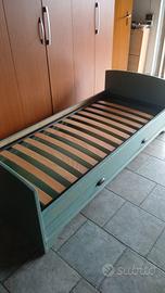 Letto singolo in pino con cassetto contenitore 