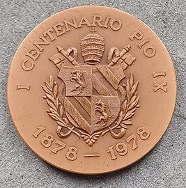MEDAGLIA BRONZO PIO IX 1878-1978 I CENTENARIO.