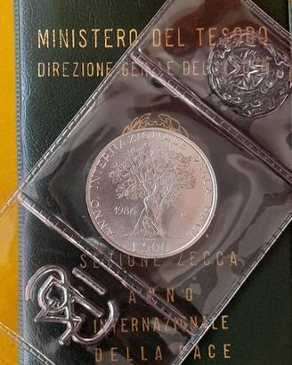 500 Lire in argento- Anno della Pace 1986