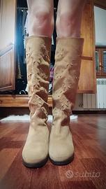 stivali donna al ginocchio con zeppa nascosta 35