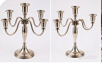 Coppia di eleganti candelabri vintage a 5 fiamme