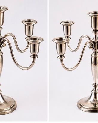 Coppia di eleganti candelabri vintage a 5 fiamme