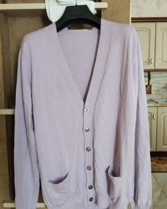 CARDIGAN UOMO DI COTONE BRAND G.M.A. COLORE VIOLA