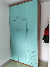 camera da letto colore ciliegio/verdeacqua