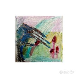 Quadro dipinto a mano - A caccia di funghi 