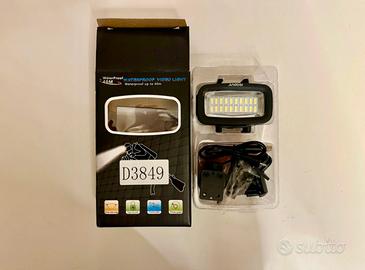 Luce video Andoer LED – Waterproof 40m – full kit