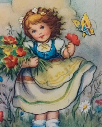 4 stampe antiche di bambini rarissima xilografia 