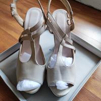 Scarpe sandalo bianco panna
