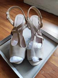 Scarpe sandalo bianco panna