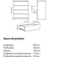 Cassettiera malm 4 cassetti