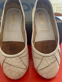 ballerine bianche in pitone