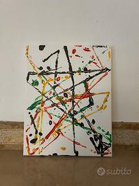 Acrilico su tela fatto con biglie