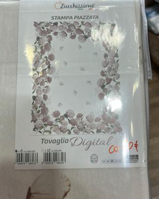 Tovaglia fiorata Zucchissime 100% cotone da 6 o 12