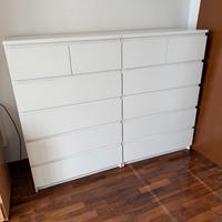 Cassettiera IKEA MALM bianca – 8 cassetti totali