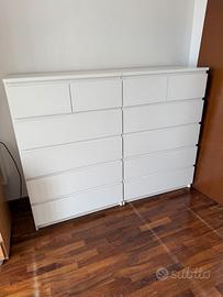 Cassettiera IKEA MALM bianca – 8 cassetti totali