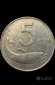 Moneta 5 lire Delfino 