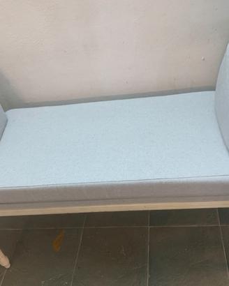 panchina stile imbottita cm 130x 50 bianco grigio