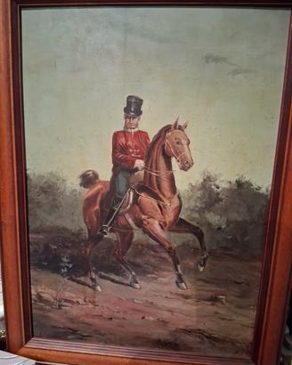 Olio su tavola Carlo di Borbone a cavallo