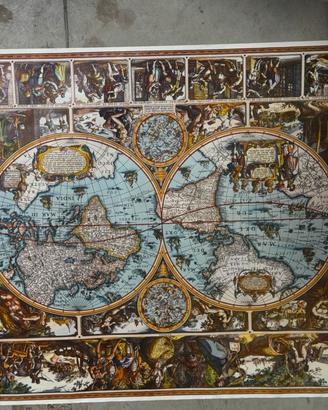 Poster Mappa del mondo antica Magna carta Mundi