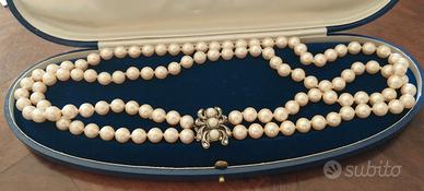 Collana Perle  e Argento 800 Vintage Menegatti