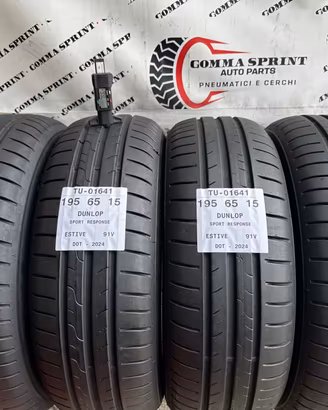 4 PNEUMATICI 195/65 R15 DUNLOP ESTIVE