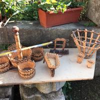 Vimini gerla cariola portafrutta bambú