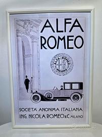 Stampa Vintage Alfa Romeo con Cornice