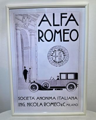Stampa Vintage Alfa Romeo con Cornice
