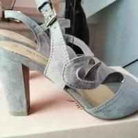 Sandali similpelle scamosciata taupe Marco Tozzi 