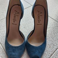 scarpe donna, sandali blu nr. 36