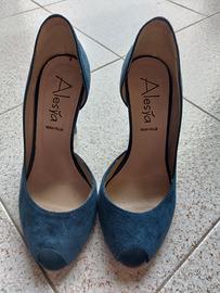 scarpe donna, sandali blu nr. 36