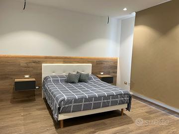 Letto matrimoniale 160x190 +rete similpelle bianca
