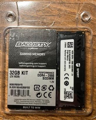 Gaming Memory Notebook DDR4 32 GB (2x16) Ballistix