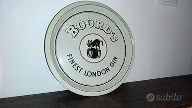 Vassoio vintage in latta Boord's Finest London Gin