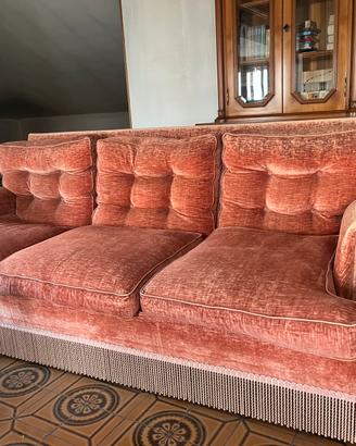 Divano con 4 poltrone VINTAGE + tavolo rotondo