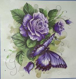 Quadro interamente ricamato a mano a punto croce