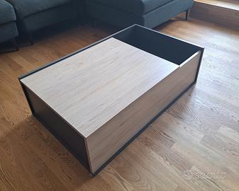 Tavolino da salotto elevabile con contenitore