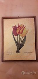 Quadretto tulipani dipinti su legno